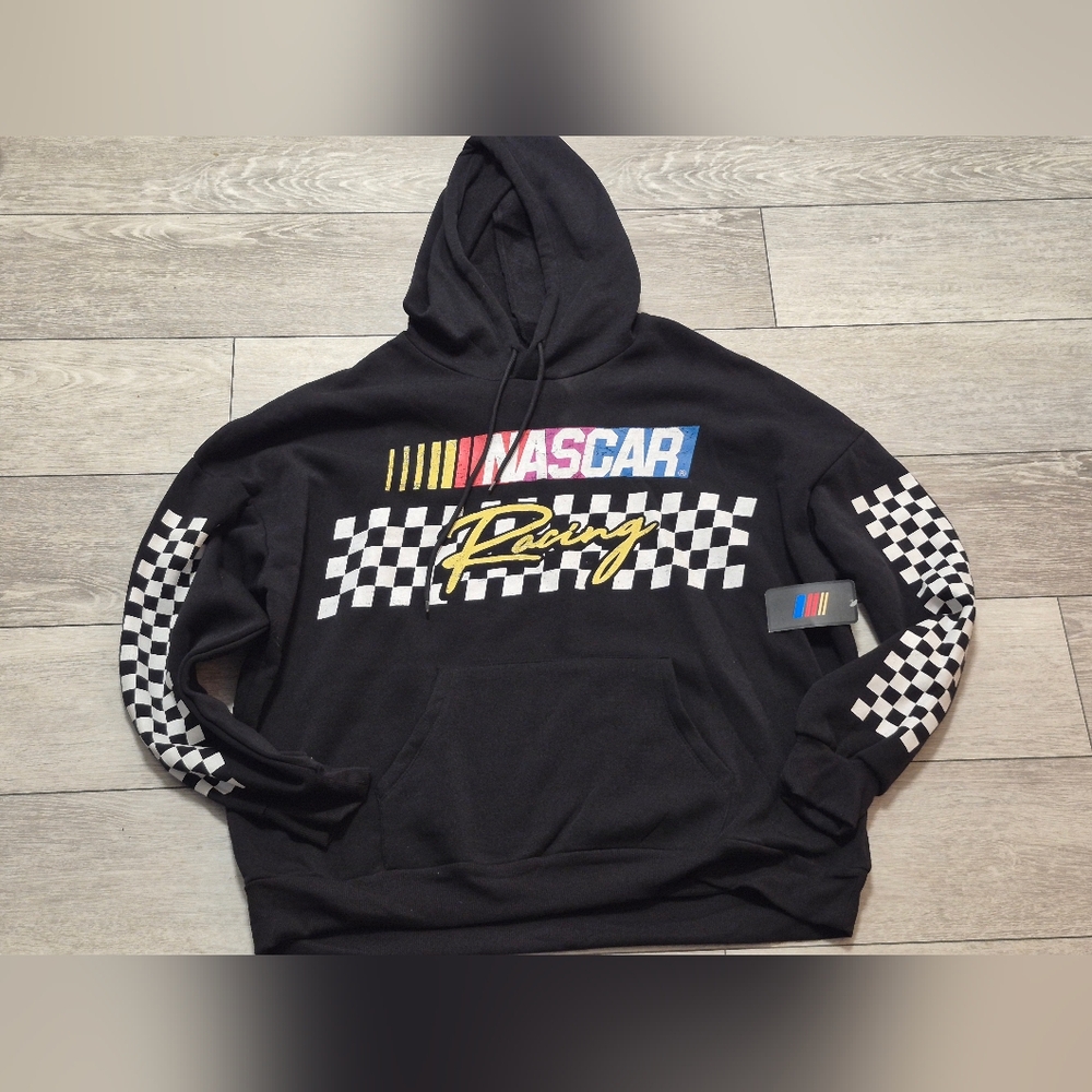 New NASCAR Racing Men Black Hoodie. Size Large